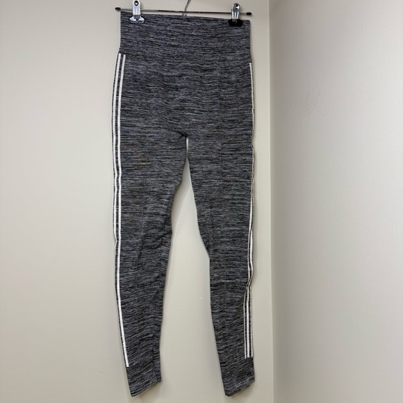 Streetwear Society Grey Compression Leggings | Racer Stripe High Waist Lifting - Picture 3 of 6